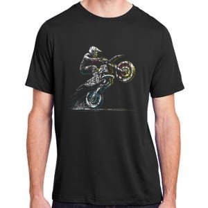 Dirt Bike Rider Retro Motorcycle Motocross Adult ChromaSoft Performance T-Shirt