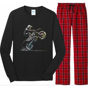 Dirt Bike Rider Retro Motorcycle Motocross Long Sleeve Pajama Set