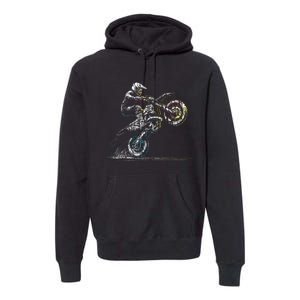 Dirt Bike Rider Retro Motorcycle Motocross Premium Hoodie