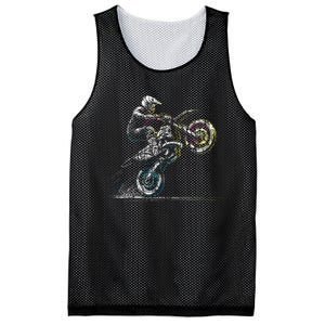 Dirt Bike Rider Retro Motorcycle Motocross Mesh Reversible Basketball Jersey Tank