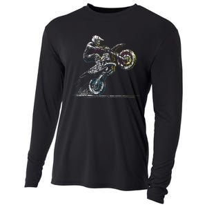 Dirt Bike Rider Retro Motorcycle Motocross Cooling Performance Long Sleeve Crew