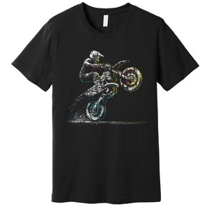 Dirt Bike Rider Retro Motorcycle Motocross Premium T-Shirt