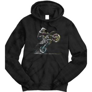 Dirt Bike Rider Retro Motorcycle Motocross Tie Dye Hoodie