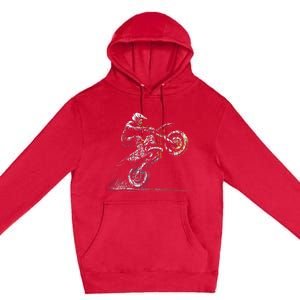 Dirt Bike Rider Retro Motorcycle Motocross Premium Pullover Hoodie