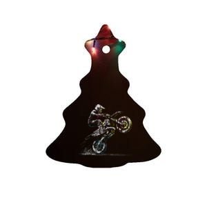 Dirt Bike Rider Retro Motorcycle Motocross Ceramic Tree Ornament