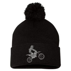 Dirt Bike Rider Motocross Enduro Dirt Biking Pom Pom 12in Knit Beanie