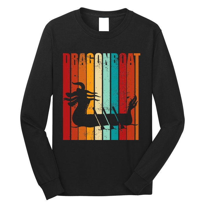 Dragon Boat Racing Dragon Boat Retro Paddling Long Sleeve Shirt