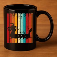 Dragon Boat Racing Dragon Boat Retro Paddling 11oz C Handle Ceramic Mug