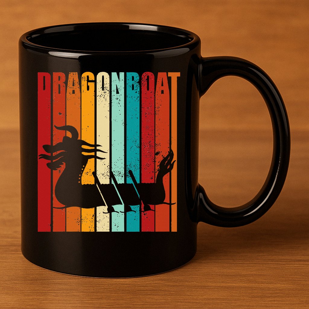 Dragon Boat Racing Dragon Boat Retro Paddling 11oz C Handle Ceramic Mug