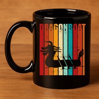 Dragon Boat Racing Dragon Boat Retro Paddling 11oz C Handle Ceramic Mug