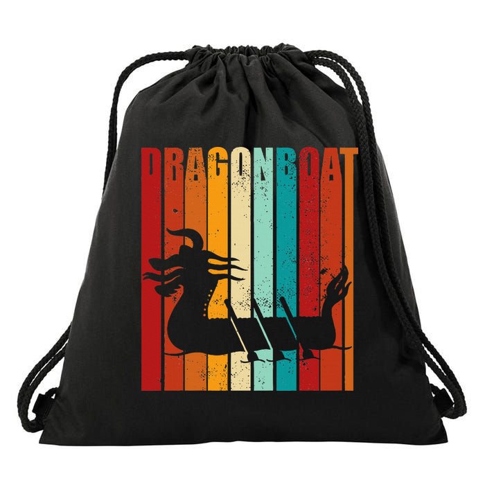 Dragon Boat Racing Dragon Boat Retro Paddling Drawstring Bag