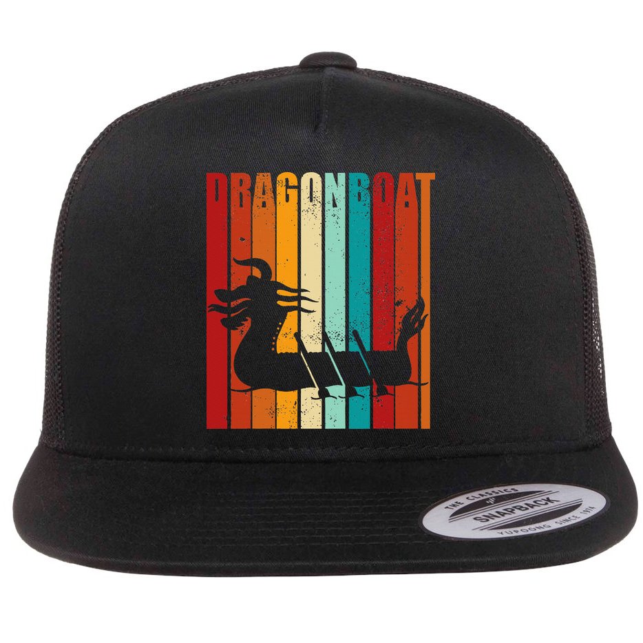 Dragon Boat Racing Dragon Boat Retro Paddling Flat Bill Trucker Hat