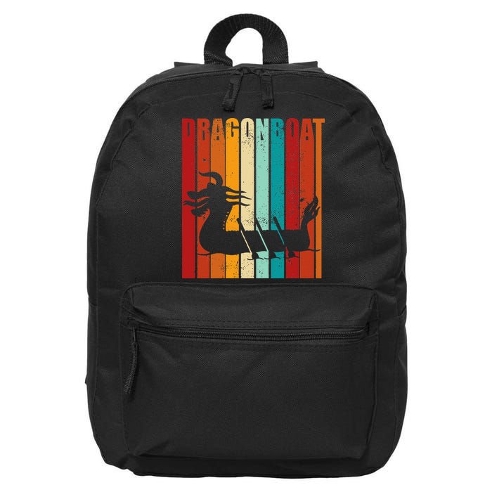 Dragon Boat Racing Dragon Boat Retro Paddling 16 in Basic Backpack