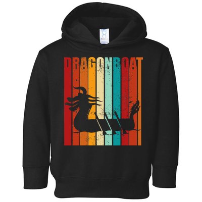 Dragon Boat Racing Dragon Boat Retro Paddling Toddler Hoodie