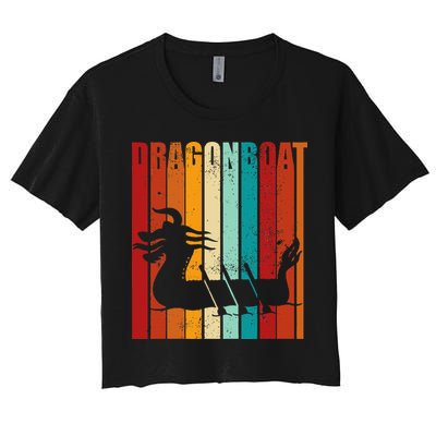 Dragon Boat Racing Dragon Boat Retro Paddling Women's Crop Top Tee