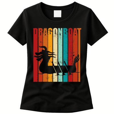 Dragon Boat Racing Dragon Boat Retro Paddling Womens T-Shirt