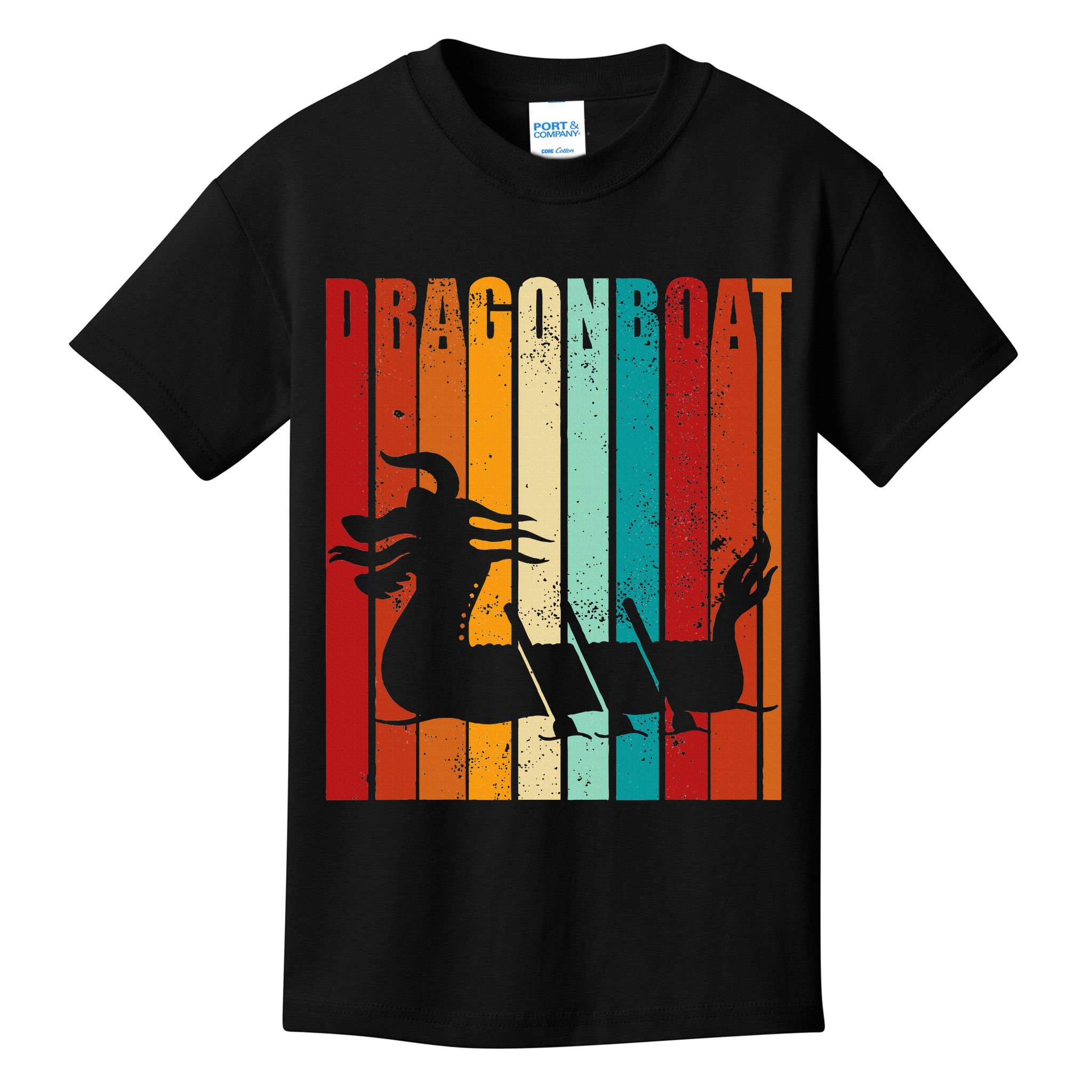 Dragon Boat Racing Dragon Boat Retro Paddling Kids T-Shirt
