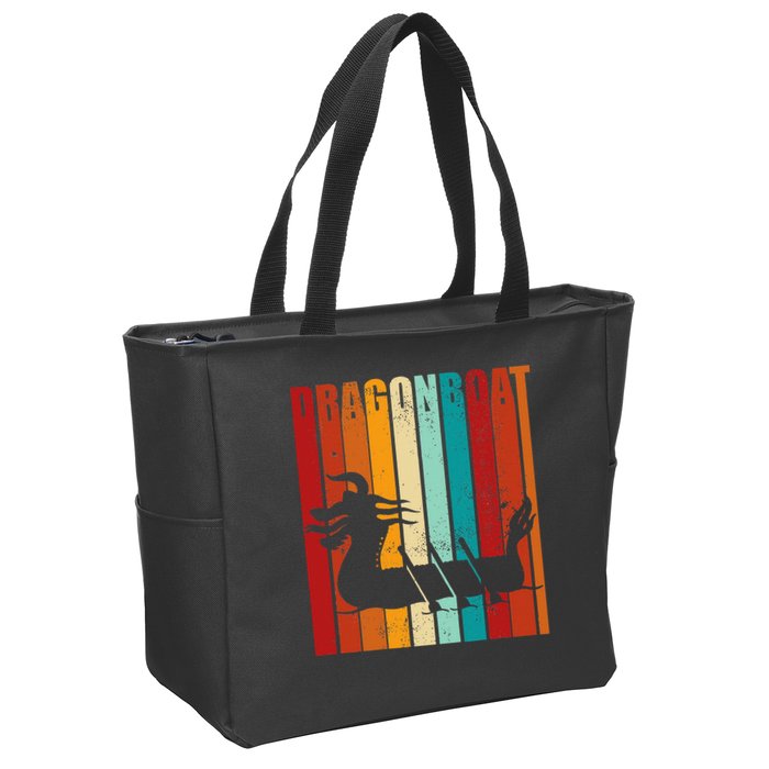 Dragon Boat Racing Dragon Boat Retro Paddling Zip Tote Bag
