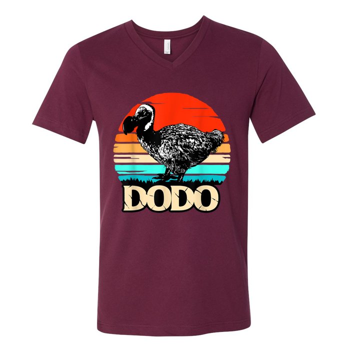 Dodo Bird Retro Sunset 70s & 80s Women And Men V-Neck T-Shirt