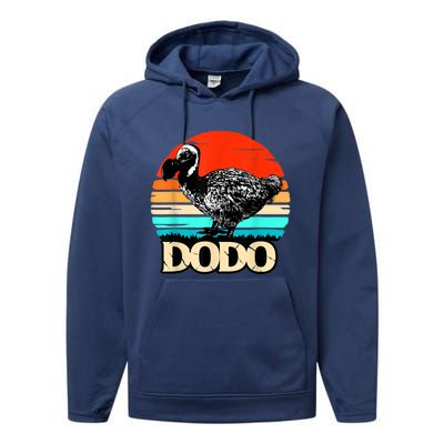 Dodo Bird Retro Sunset 70s & 80s Women And Men Performance Fleece Hoodie