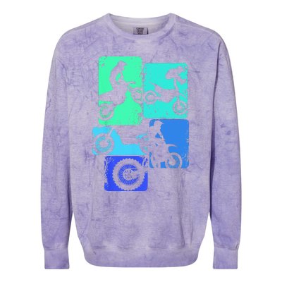 Dirt Bike Rider Motocross Enduro Dirt Biking Colorblast Crewneck Sweatshirt