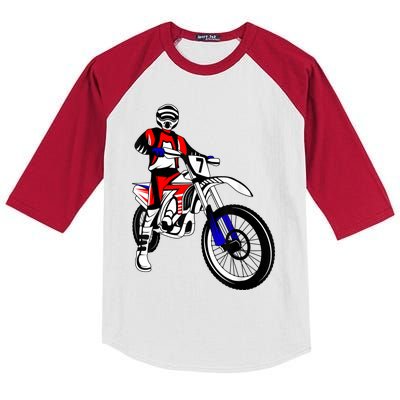 Dirt Bike Rider Motocross Enduro Dirt Biking Kids Men Kids Colorblock Raglan Jersey