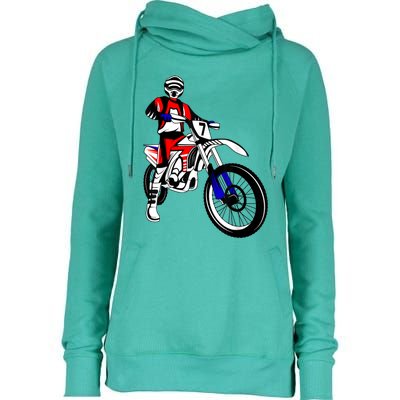 Dirt Bike Rider Motocross Enduro Dirt Biking Kids Men Womens Funnel Neck Pullover Hood