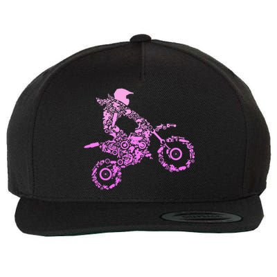 Dirt Bike Rider Motocross Enduro Dirt Biking Wool Snapback Cap