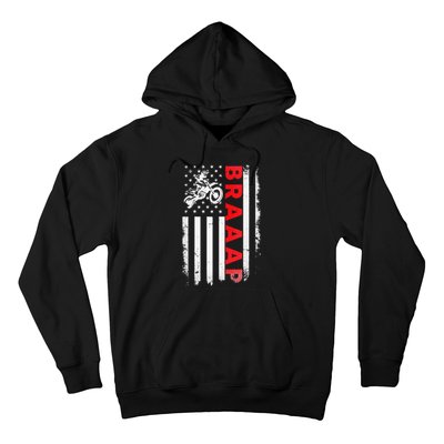 Dirt Bike Racing USA US American Flag Botocross Hoodie