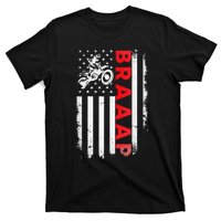 Dirt Bike Racing USA US American Flag Botocross T-Shirt