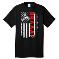 Dirt Bike Racing USA US American Flag Botocross Tall T-Shirt