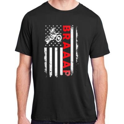 Dirt Bike Racing USA US American Flag Botocross Adult ChromaSoft Performance T-Shirt