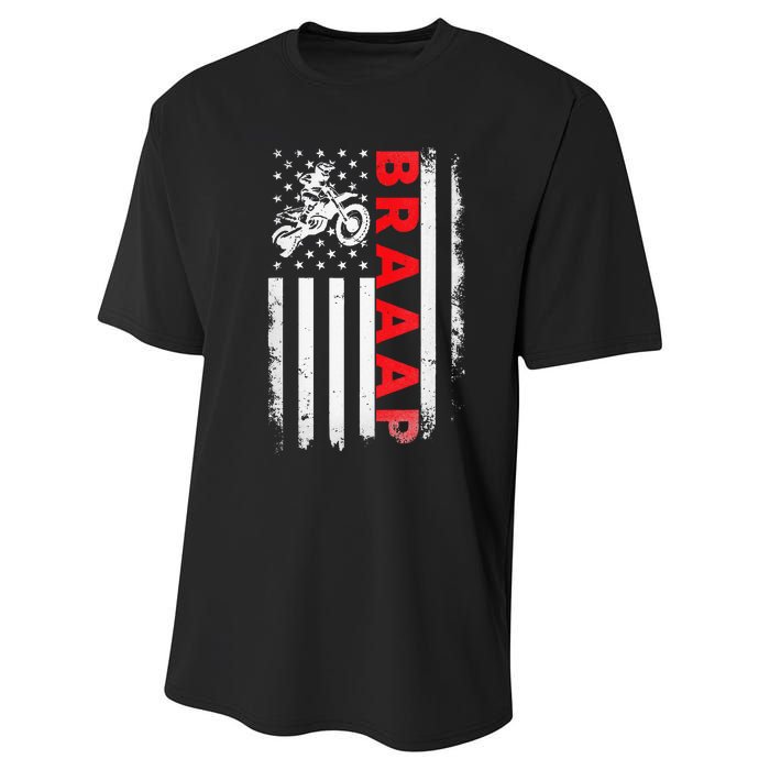 Dirt Bike Racing USA US American Flag Botocross Performance Sprint T-Shirt