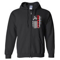 Dirt Bike Racing USA US American Flag Botocross Full Zip Hoodie