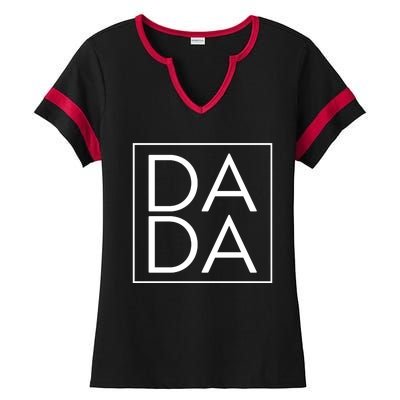 Dada Boxed Retro Fathers Day Ladies Halftime Notch Neck Tee