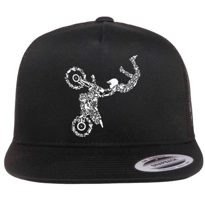 Dirt Bike Rider Motocross Enduro Dirt Biking Flat Bill Trucker Hat