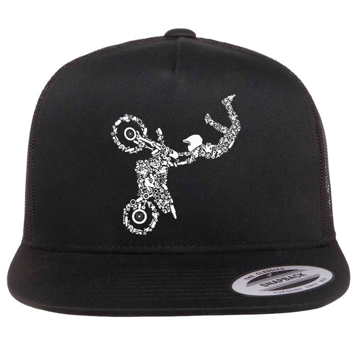 Dirt Bike Rider Motocross Enduro Dirt Biking Flat Bill Trucker Hat