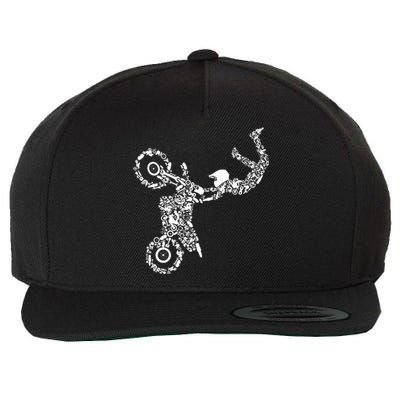 Dirt Bike Rider Motocross Enduro Dirt Biking Wool Snapback Cap