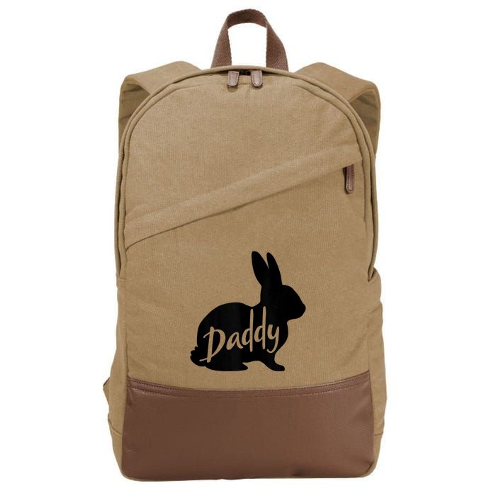 Daddy Bunny Rabbit Father Dad Easter Cotton Canvas Backpack