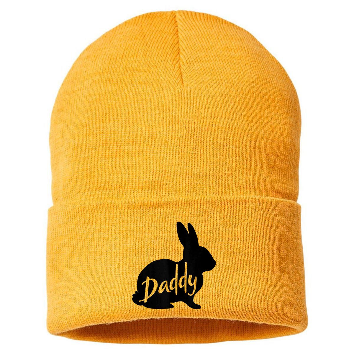 Daddy Bunny Rabbit Father Dad Easter Sustainable Knit Beanie
