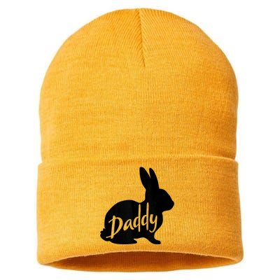 Daddy Bunny Rabbit Father Dad Easter Sustainable Knit Beanie