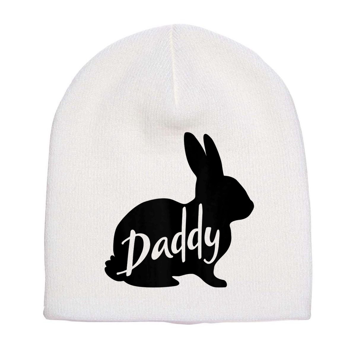 Daddy Bunny Rabbit Father Dad Easter Short Acrylic Beanie