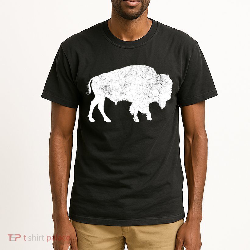 Distressed Buffalo Retro Bison Animal Lover Tall T-Shirt