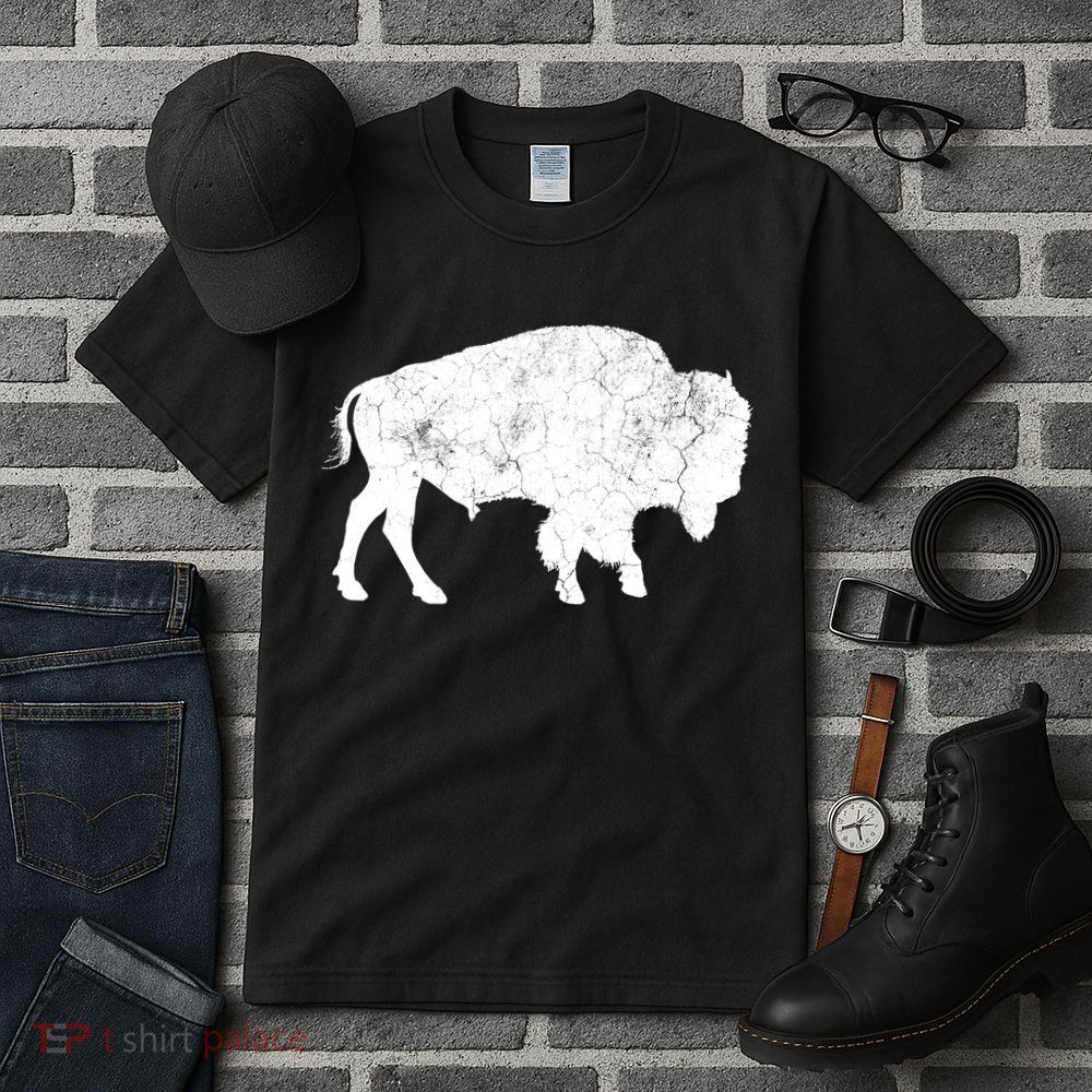 Distressed Buffalo Retro Bison Animal Lover Tall T-Shirt