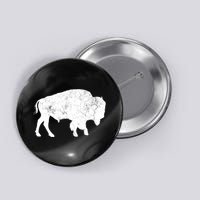Distressed Buffalo Retro Bison Animal Lover Button