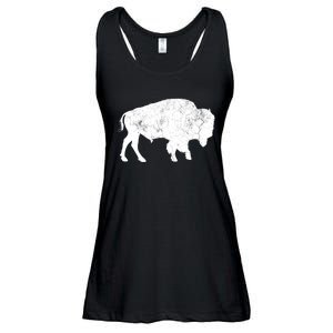 Distressed Buffalo Retro Bison Animal Lover Ladies Essential Flowy Tank