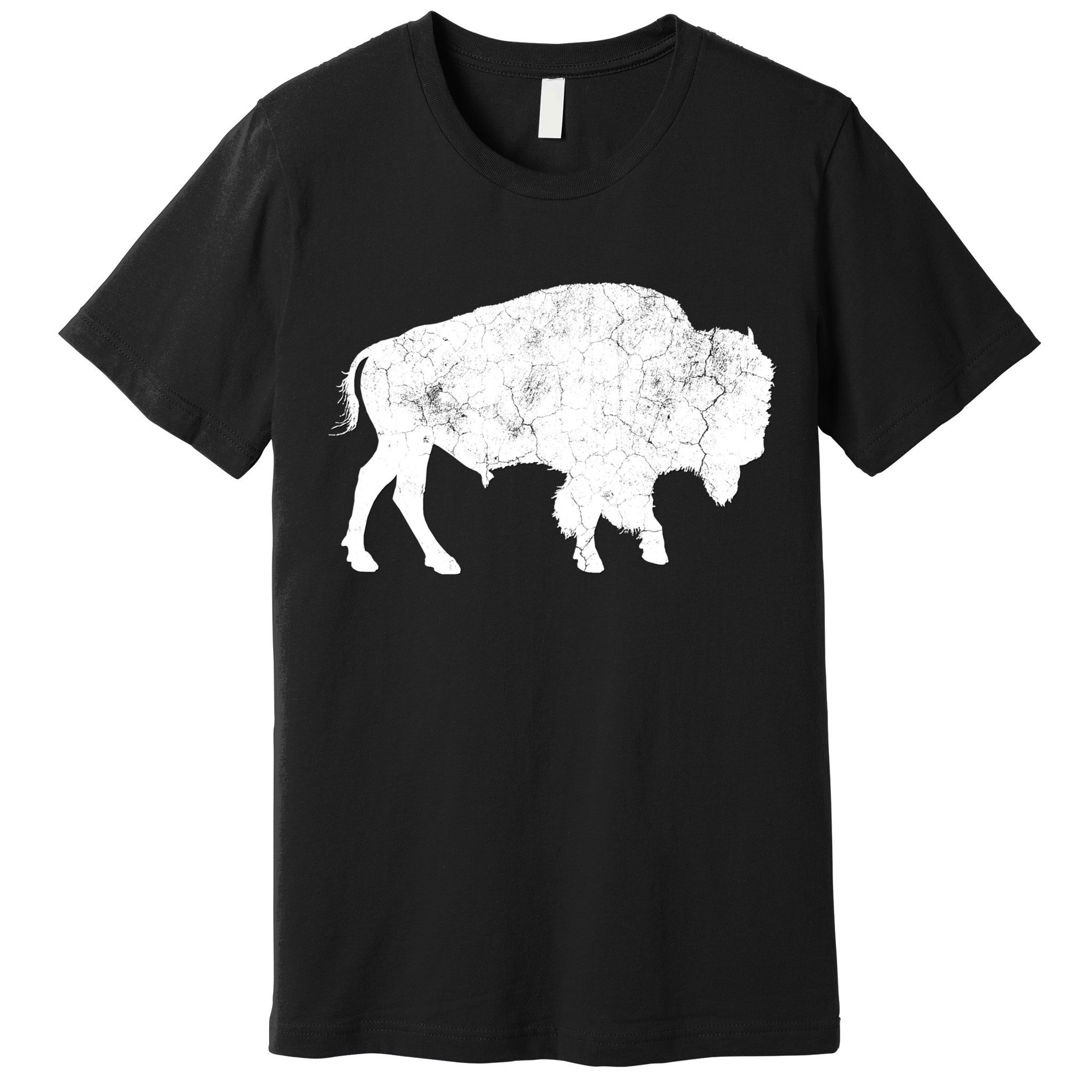 Distressed Buffalo Retro Bison Animal Lover Premium T-Shirt
