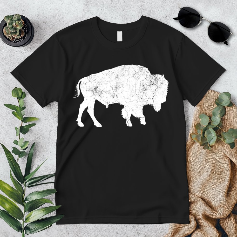 Distressed Buffalo Retro Bison Animal Lover Premium T-Shirt