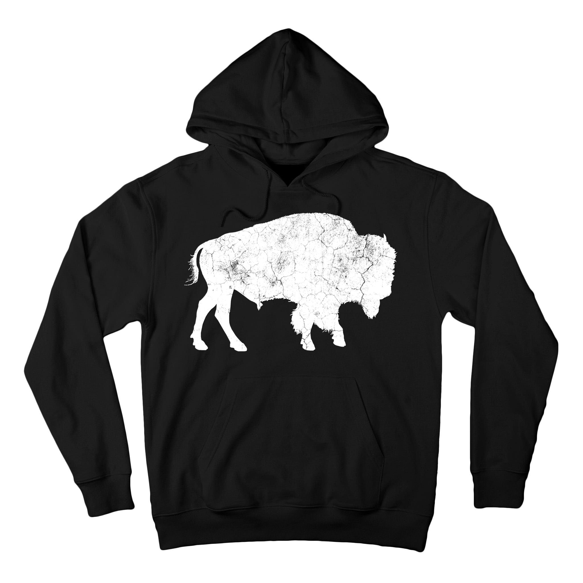 Distressed Buffalo Retro Bison Animal Lover Tall Hoodie