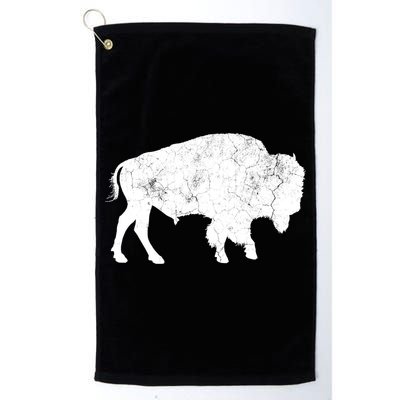 Distressed Buffalo Retro Bison Animal Lover Golf Towel